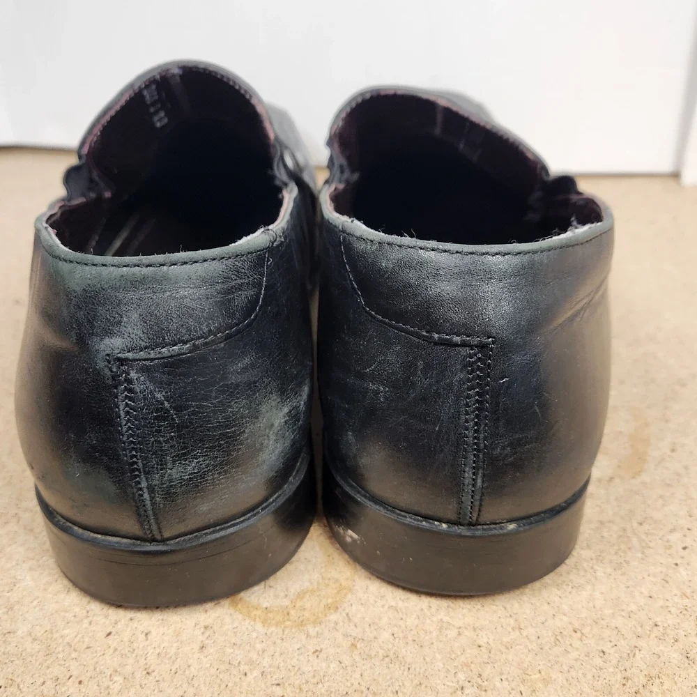 BOSTONIAN CROWN WINDSOR Made In Italy Black‎ Leather  13 Men's slip on  Loafers
